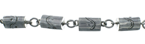 Navajo Genuine Sterling Silver Link Bracelet NN20244